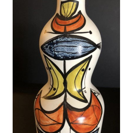 Large Earthenware Bottle By Roger Capron Vallauris