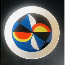 "Windsor" Porcelain Plate By Sonia Delaunay Artcurial Limited Edition, 1976