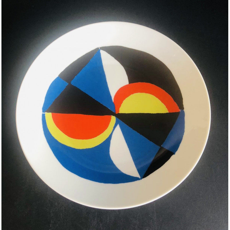 "Windsor" Porcelain Plate By Sonia Delaunay Artcurial Limited Edition, 1976