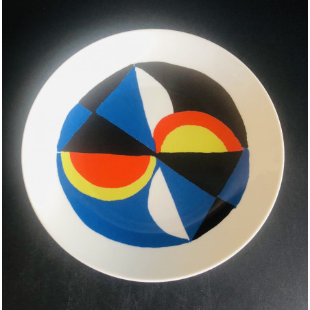 "Windsor" assiette par Sonia Delaunay en porcelaine Édition limitée Artcurial 1976