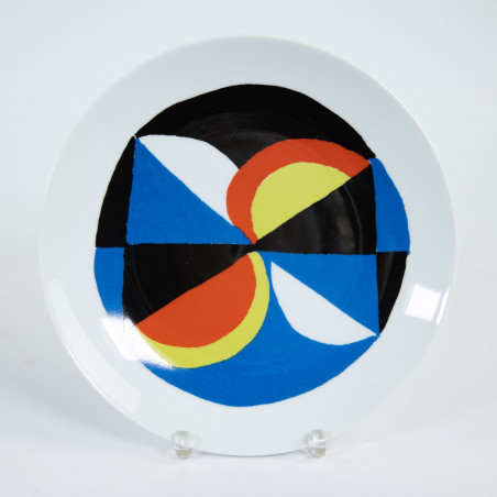 "Windsor" Porcelain Plate By Sonia Delaunay Artcurial Limited Edition, 1976