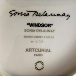 "Windsor" Porcelain Plate By Sonia Delaunay Artcurial Limited Edition, 1976