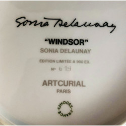 "Windsor" assiette par Sonia Delaunay en porcelaine Édition limitée Artcurial 1976