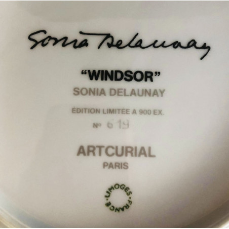 "Windsor" assiette par Sonia Delaunay en porcelaine Édition limitée Artcurial 1976