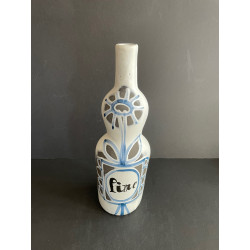 "fine" Bilobed Earthenware Bottle By Roger Capron Vallauris