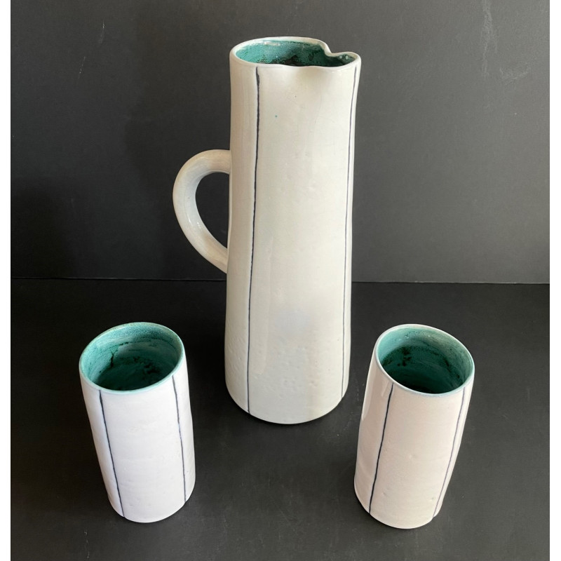 Earthenware set by Jacques Innocenti Vallauris 50s