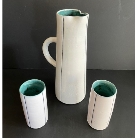 Earthenware set by Jacques Innocenti Vallauris 50s