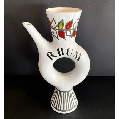 Earthenware "Rum" bottle by Roger Capron Vallauris