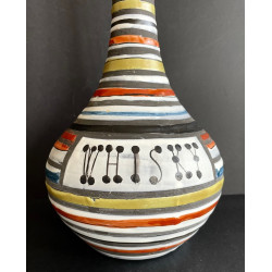 Large Earthenware Whiskey Bottle By Roger Capron Vallauris