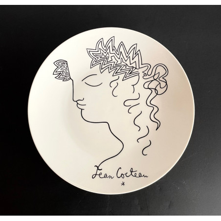Assiette En Porcelaine Dessin Jean Cocteau