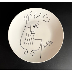 Assiette En Porcelaine Dessin Jean Cocteau