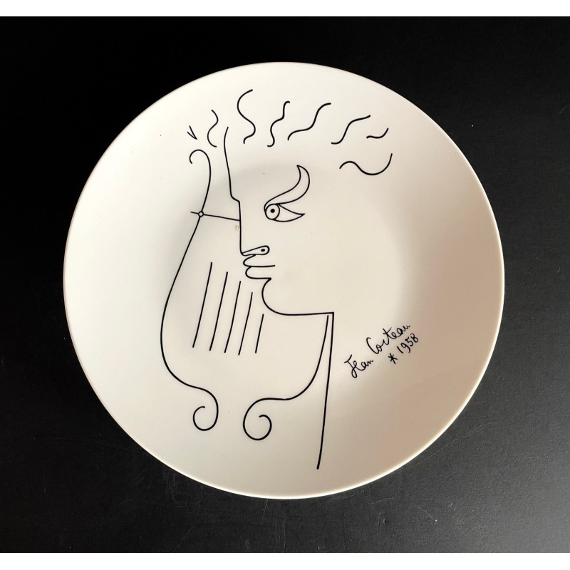 Porcelain Plate Drawing Jean Cocteau