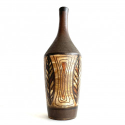 Large  Stoneware Bottle Vase By Alexandre Kostanda Vallauris