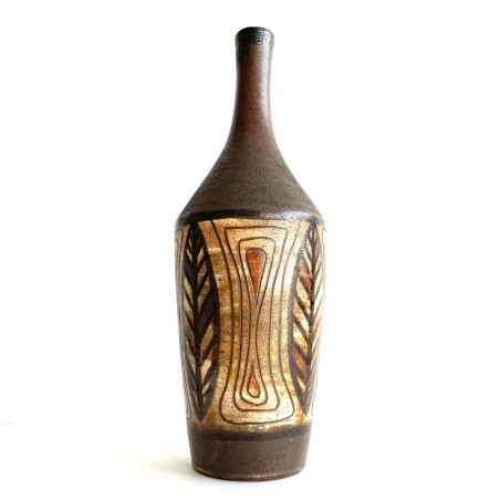 Grand vase  bouteille en grès par Alexandre  Kostanda Vallauris