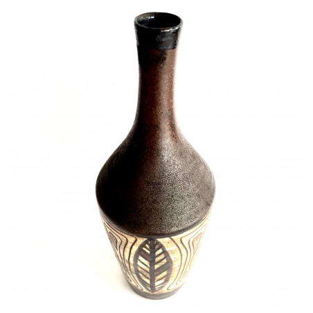 Grand vase  bouteille en grès par Alexandre  Kostanda Vallauris