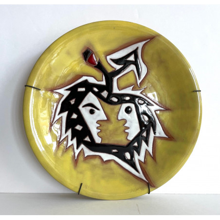 Earthenware plate drawing by Jean Lurçat Sant Vicens