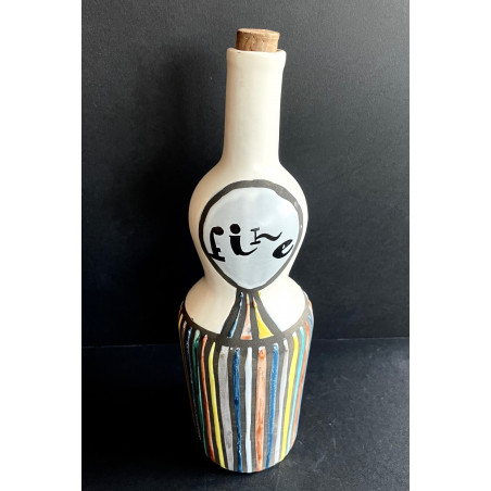 "fine” Earthenware Bottle Roger Capron Vallauris