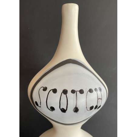 Large earthenware “Scotch” bottle by Roger Capron in Vallauris