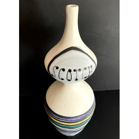 Large earthenware “Scotch” bottle by Roger Capron in Vallauris