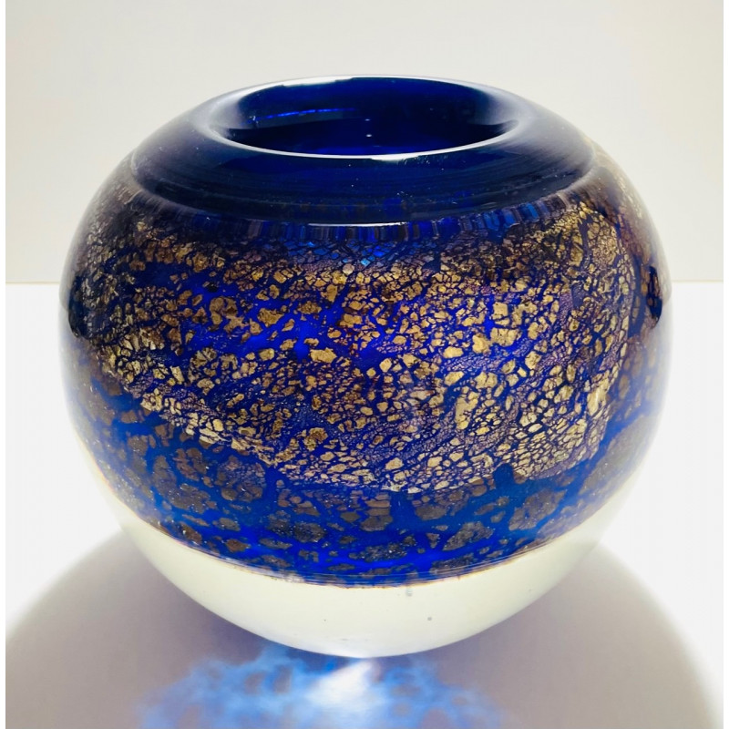 Vase en verre soufflé par Jean-Claude Novaro 1986