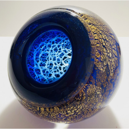 Vase en verre soufflé par Jean-Claude Novaro 1986