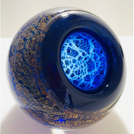 Vase en verre soufflé par Jean-Claude Novaro 1986